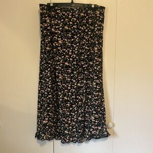 Abercrombie & Fitch Dark Floral Midi Skirt